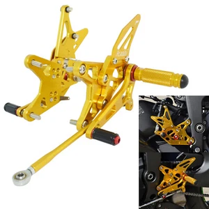 Oro pedane arretrate regolabili rearset per KAWASAKI Ninja ZX6R ZX636 2009-2023 - Picture 1 of 7
