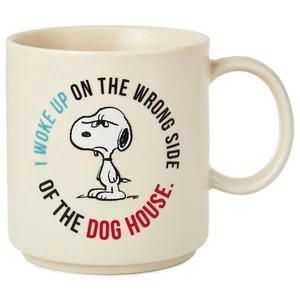 Hallmark ~ Peanuts Snoopy "I WOKE UP ON THE WRONG SIDE OF THE DOG HOUSE" Mug-NEW - Picture 1 of 2