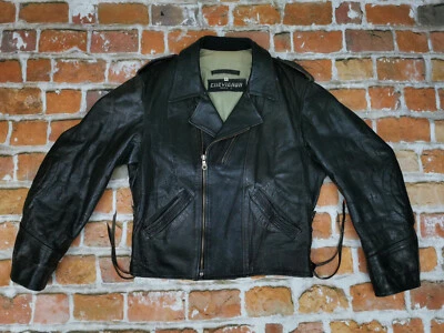 Chevignon Vintage Biker Leather Negan Motorcycle Black Casual Size: L Tip Top - Image 1 of 4