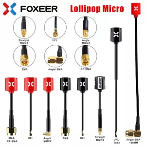 FOXEER FPV Antenna Micro Lollipop High Gain 5.8G 2.5dBi Omni LHCP/RHCP MMCX/UFL - Picture 1 of 38