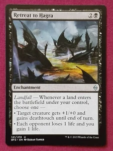 Magic The Gathering BATTLE FOR ZENDIKAR RETREAT TO HAGRA black card MTG - Picture 1 of 2