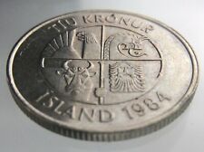 1984 Iceland Ten Kronur KM# 29.1 Circulated Coin Copper-Nickel 002D