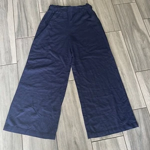 Women’s Navy Blue Flowy Wide Leg Pants Size Medium - Picture 1 of 6