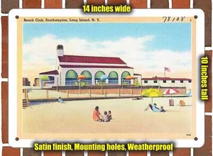 Metal Sign - New York Postcard - Beach Club, Southampton, Long Island, N. Y. - Picture 1 of 1