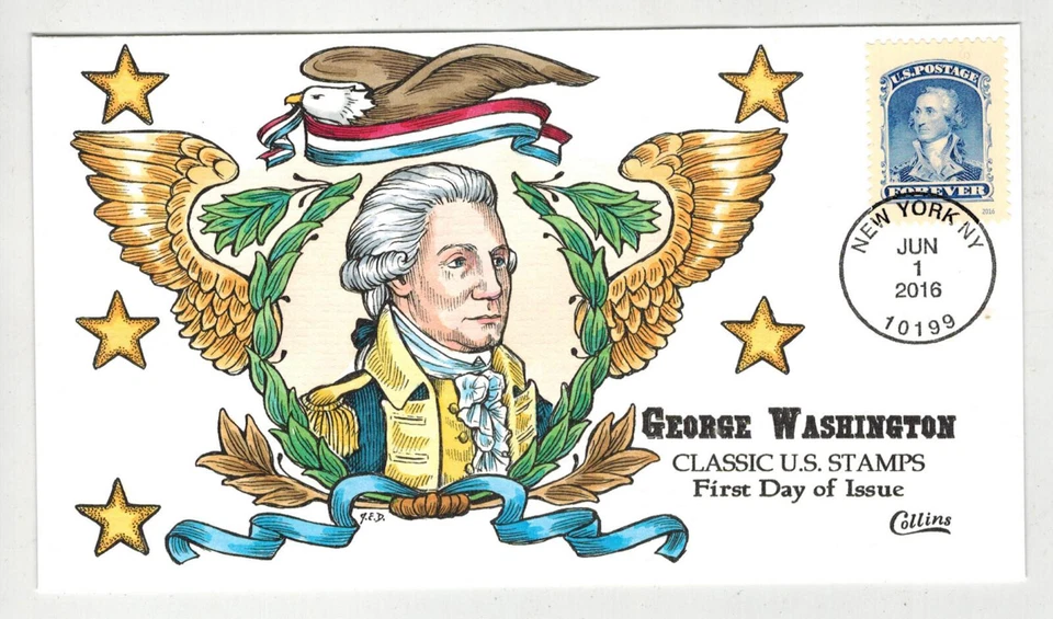 SELLOS CLÁSICOS DE ESTADOS UNIDOS PINTADOS A MANO COLLINS 1800 REDIBUJADOS 5079D GEORGE WASHINGTON Foto 1 de 1