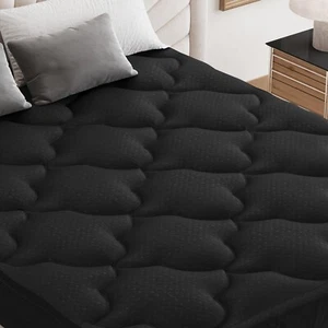 Belffin Pillow Top Mattress Topper Twin Size Mattress Pad Cover 8-21 Inch black - Picture 1 of 1