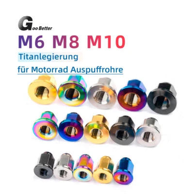 TC4 Titan Hutmuttern M6 M8 M10 für Motorrad Auspuffrohr hohe Form Hutmutter - Bild 1 von 4