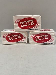 ZOTE Pink Laundry Soap Washing Clothes LOT OF 3 14oz Bars FREE SHIPPING!!