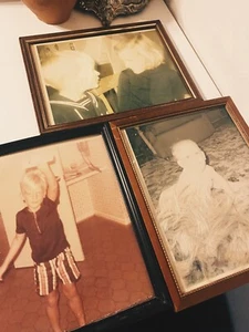 🔥Haunted Vintage 8x10 Photos (Set of 3) – Framed Oddity with BLONDE HAIR!🖼️✨ - Picture 1 of 5