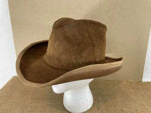 Skullys Henschels St Louis XL Brown Leather Suede USA Made Cowboy Hat - Picture 1 of 9