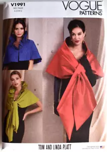 VOGUE PATTERN 1991 WRAPS MISSES SIZES SMALL MEDIUM LARGE UNCUT - Picture 1 of 2