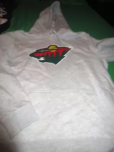 NEW NHL HOCKEY MINNESOTA WILD MENS HOODIE HOODED SWEATSHIRT GRAY XL - Picture 1 of 2