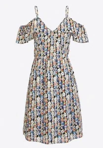 NWT J Crew Cold Shoulder Ruffle Dress Size 4 Charlotte Floral - Picture 1 of 3
