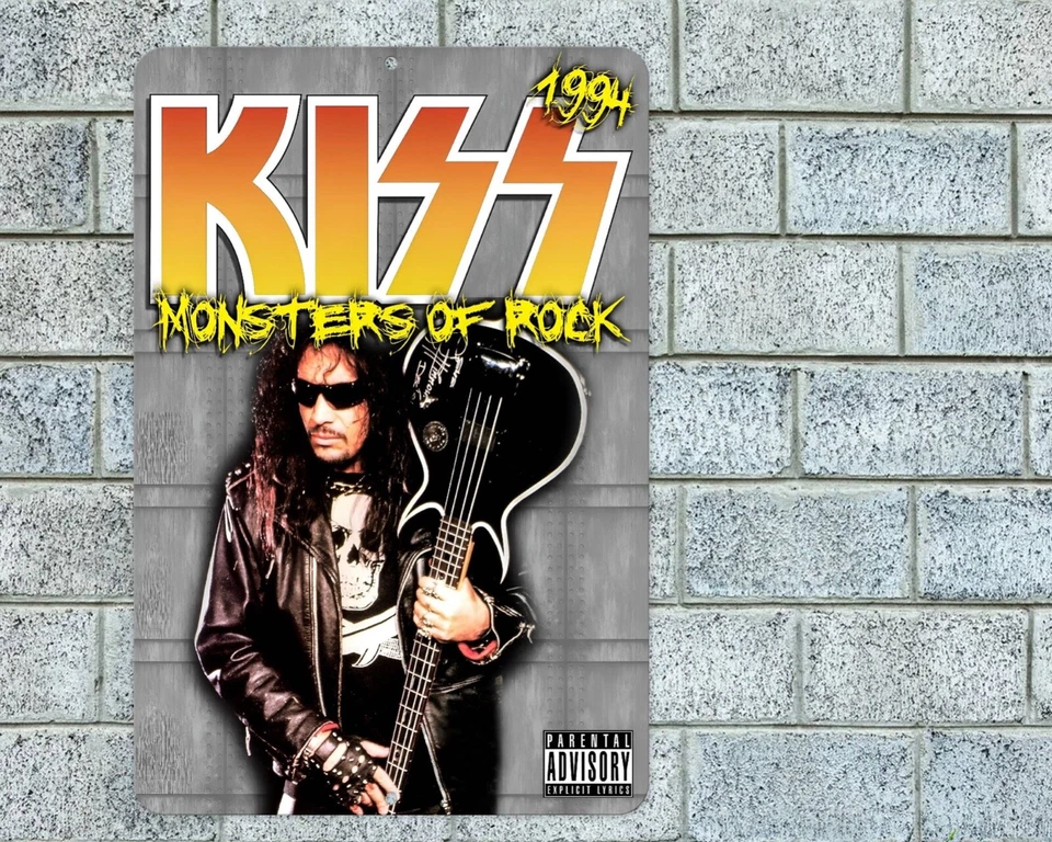 Kiss Monsters Of Rock Sign Aluminum Metal 8"x12" Garage Man Cave Rock Concert - Image 1 of 1