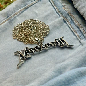 Vintage MEGADETH Pendant Necklace Heavy Metal Band Logo Jewelry - Picture 1 of 6