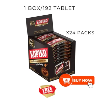 Coffee Candy Kopiko Blister Pack Original Flavor Hard Candy 1 Boxes/192 Tablets - Image 1 of 4