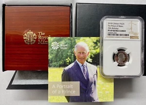 2018 Great Britain 1/4oz Platinum Prince of Wales 70th Birthday NGC PF-69UCAM - Picture 1 of 8