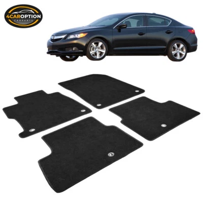 Fits 13-22 Acura ILX Black Nylon Front Rear Floor Mats Carpets 4PC Set — 第 1/4 张图片