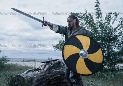 Medieval Wooden Viking ROLLO VIKING SHIELD SCA LARP - Image 1 of 3