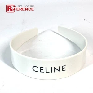 CELINE logo hair band headband hair accessories White Japan Used SF - Picture 1 of 9