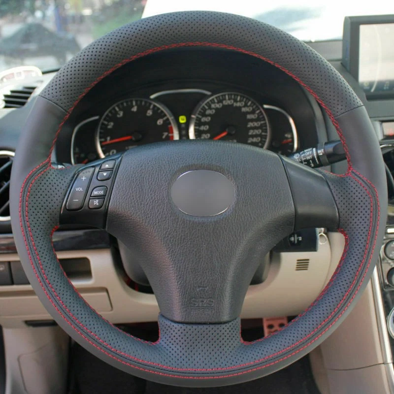 Top Leather Steering Wheel Hand-stitch on Wrap Cover For Mazda 3 5 6 2003-2009 - Image 1 of 4