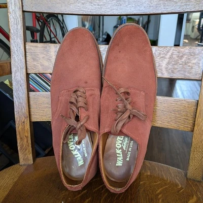 Zapatos derby vintage de gamuza salmón, marca Walk-over, talla 10,5 Foto 1 de 3