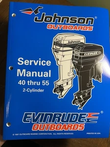 NEW Johnson Evinrude Outboards boat Service Manual 40 thru 55 2-cylinder #520206 - Picture 1 of 6