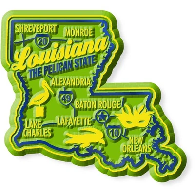 CLASSIC MAGNETS MADE WITH PRIDE IN THE USA Louisiana Premium State Magnet by Classic Magnets, 2.5" x 2.3"