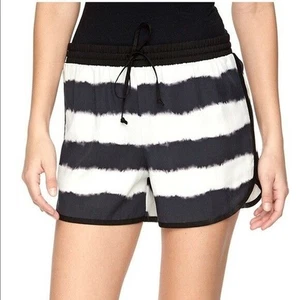 Juicy Couture XS Shorts Black White Tye Dye Stripe - Picture 1 of 7