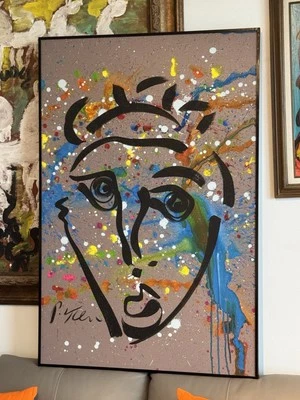PETER KEIL - JACKSON POLLOCK STYLE Framed 32”x48” - Image 1 of 4