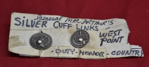 U.S. Military Academy Cuff Links SILVER West Point * GENERAL MAC ARTHER - Picture 1 of 8