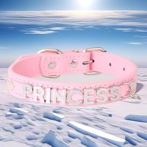 BDSM Gift PRINCESS Custom Necklace Collar Chain Metal Leash DIY Choker Letter - Picture 1 of 25