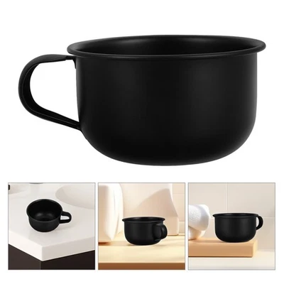  Alloy Shaving Soap Bowl with Handle Mens Retro Shaving Mug Wide Mouth Shaving - Imagen 1 de 4