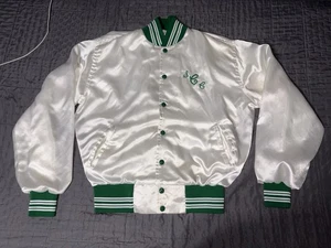 Vintage West Wind Satin Varsity Jacket White/Green - Embroidered Men’s Medium - Bild 1 von 13