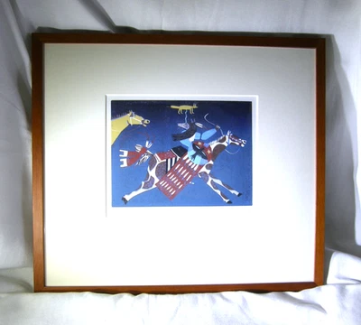 Susi Nagoda Bergquist Native American Art Linocut Medicine Shield - Image 1 of 4