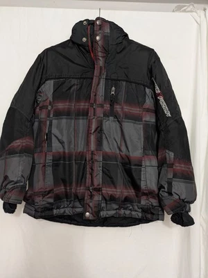 ZeroXposur Kids Winter Jacket Black Red Plaid Size S 8 – Missing Hood, Rip at... - Image 1 of 4