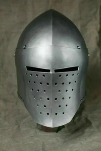 18 Gauge Medieval Combat Bascinet Griffon Custom SCA HNB Steel Helmet Halloween - Picture 1 of 4