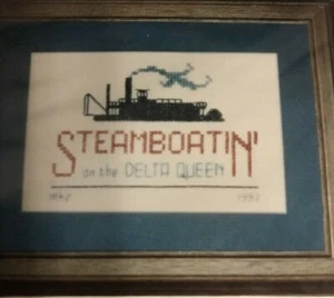 Mississippi Delta Queen Steamboat Steam Boat Cross Stitch Kit New Orleans 1992 - Picture 1 of 4