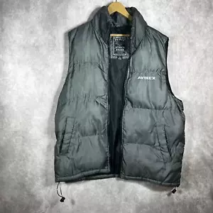 Avirex Puffer Vest Mens Large Gray Zip Up Insulated Outdoor Streetwear Hip Hop - Picture 1 of 9