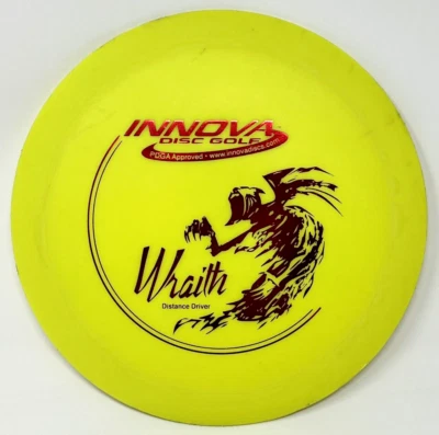 Innova Disc Golf Wraith Yellow Red Foil DX PFN PAT No Old Run No Ink 175g Used - Image 1 of 4