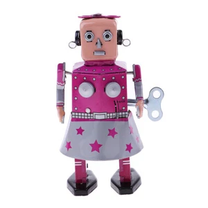 Wind Up Robot Clockwork Walking Robot Wingd Up Tin Toy Robot Ornament 14.8cm - Picture 1 of 10