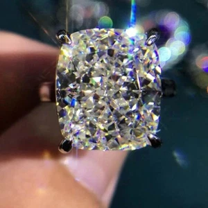 12 Ct Certified Treated Gorgeous Off White Diamond Ring In 925 Silver - Picture 1 of 9