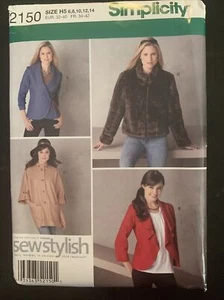 Simplicity 2150 Mantel Jacke Bindeknopf Fell Wickel Misses Gr 6 8 10 12 14 - Bild 1 von 2