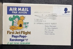 (NZL-212) NEW ZEALAND 1973 First Jet Flight, Auckland - Rarotonga cover - Picture 1 of 2