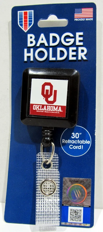 NCAA OU Sooners Badge Holder Key Ring Chain Star Wars Strap - Image 1 of 1