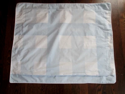 YVES DELORME Euro sham in blue & white checks.  France.  MINT. - Image 1 of 4