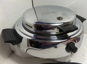 Vintage rundes 50er 60er DOMINION Waffeleisen Modell 1315A Chrom mit Stecker GETESTET! - Bild 1 von 10