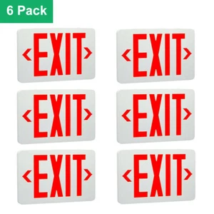 6 pack UL LED Emergency Exit Sign Light , AC 120V/277V Dual LED Lamp ABS - Picture 1 of 11