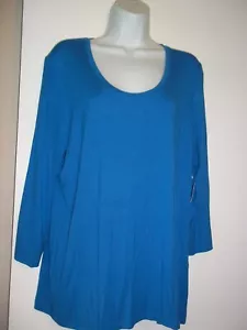 Königsblauer Viskose-Damenpullover Oberteil von Chico’s, schlank und stretchig ~ Gr. 2 ~ neu mit Etikett - Bild 1 von 5