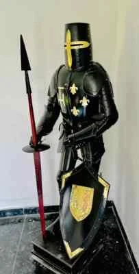 Medieval Wearable Suit Of Armor Crusader Knight Black Full Body Armor Costume - Image 1 of 4
